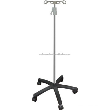 stainless steel I.V stand with five plastic legs